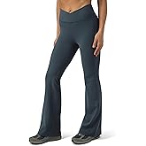 Colorfulkoala Women's Dreamlux Crossover Flare Leggings High Waisted Tummy Control Wide Leg Yoga Pants 29.5" / 31.5" Inseam