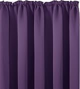 Deconovo Pencil Pleat Blackout Curtains Energy Saving Purple Grape 55x96 Pair view 3