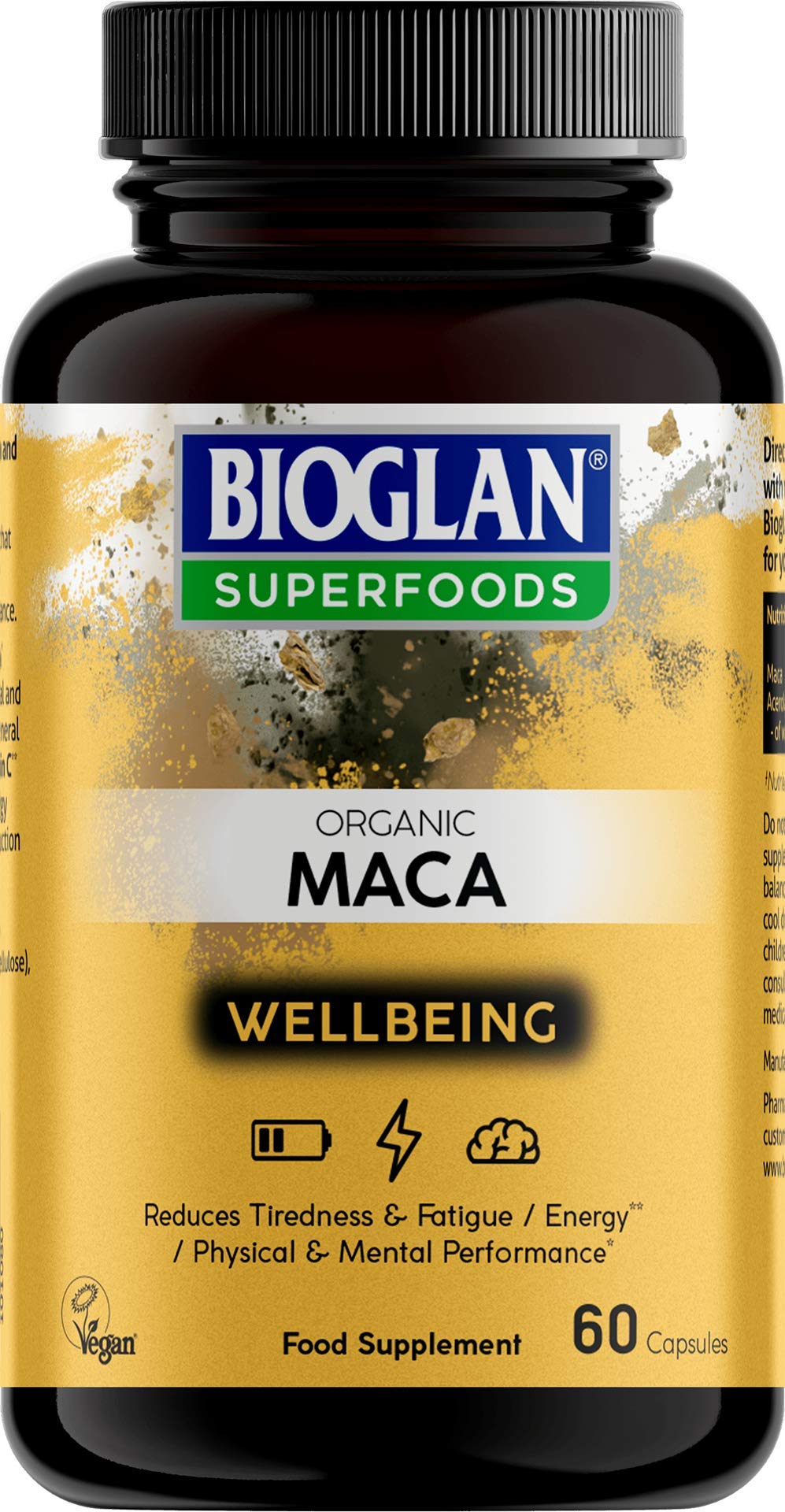 Bioglan Superfoods Organic Maca, high in Vitamin C | Energy & Stamina | Fatigue & Tiredness - 60 Capsules