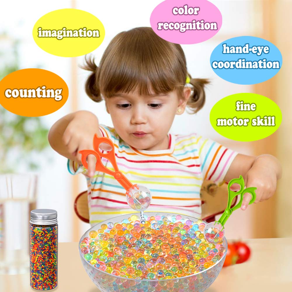 OCATO Water Beads Kits Rainbow Mix 30,000 Orbiez Beads Growing Balls, Jelly Water Gel Beads for Spa Refill, Kids Sensory Toys, Vases, Plant, Wedding and Home Décor, Updated Package with 2 Scoops