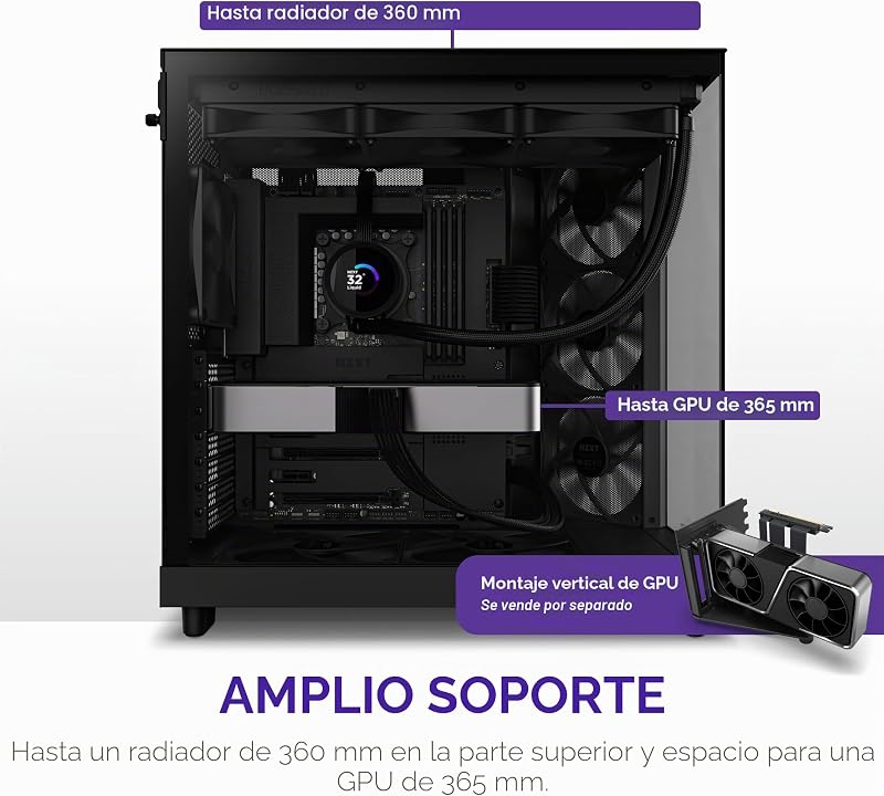H6 Flow - Compact ATX Dual Camera PC Case - Preto
