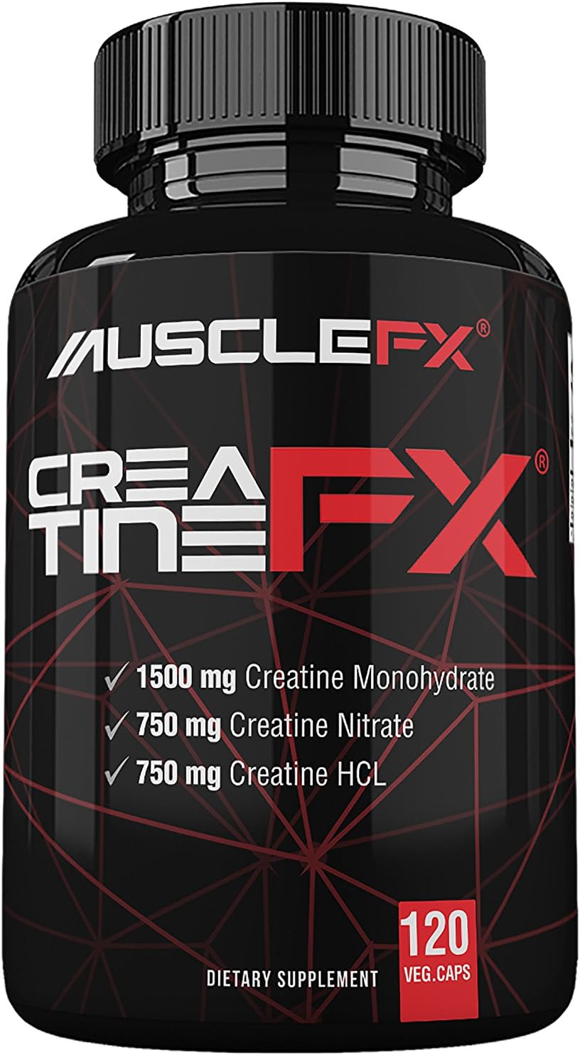 MUSCLE FX® CREATINE FX® 120 Veg. Caps | 3 Forms of Creatine Matrix. America's Top Selling Creatine for Muscle Mass, Strength & Endurance |
