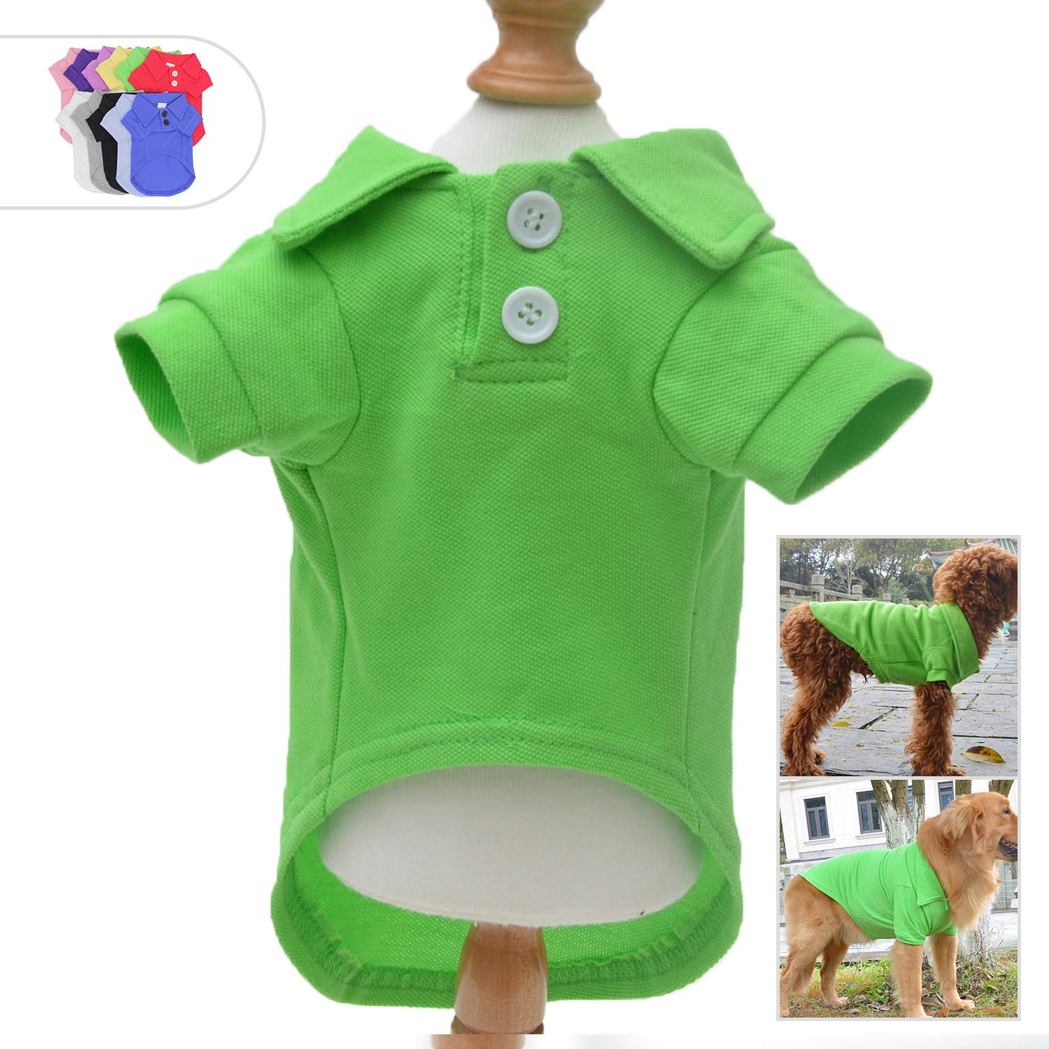 Lovelonglong Basic Dog Polo Shirts Premium Cotton, Polo TShirts for Large Medium