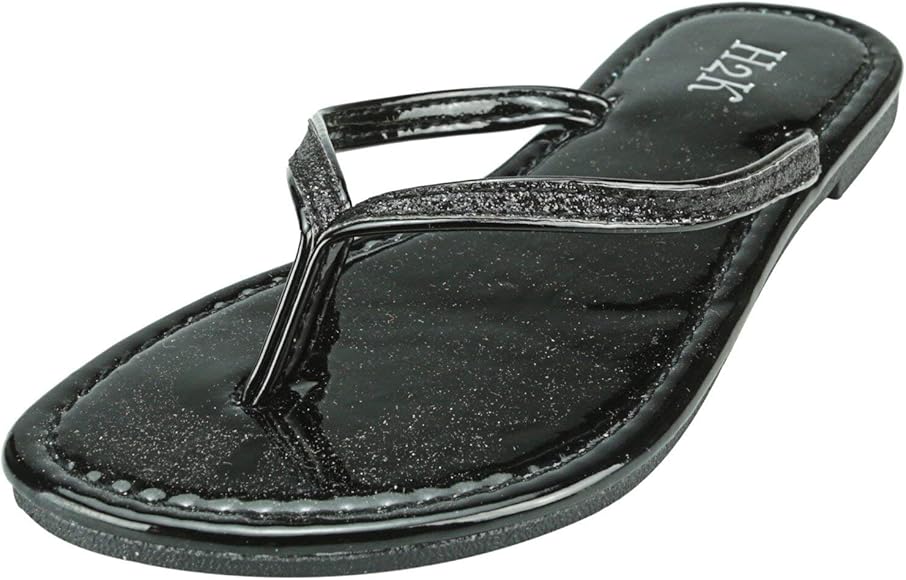 black flat thong sandals