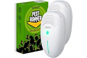 BRISON Ultrasonic Pest Repeller Plug in Pest Repellent 2 Pack– Rodent Electromagnetic Bionic for Indoor - Non-Toxic Electronic Insect Spiders Mice Rat Roaches Ants Cockroach Flea Scorpion Mosquito Critter F