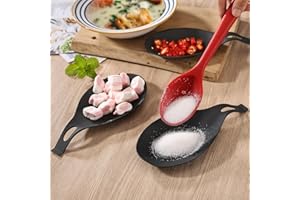 Spoon Rest for Stove Top, Large Coffee Silicone Spoon Holder for Kitchen Counter, Heat Resistant Cooking Kitchen Gadgets for 