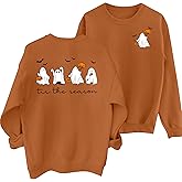 ELDPS Halloween Sweatshirt for Women: Spooky Season Sweatshirt Pumpkin Ghost Graphic Long Sleeve Pullovers Tops