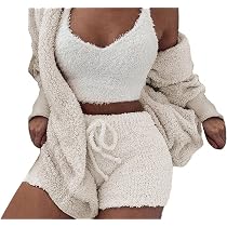 Famnbro Womens Sexy 3 Piece Pajamas 