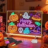 LED Note Board with 7 Colors, 13"x10" Lumiboard Led Drawing Board for Kids with Invisible Stand, Light Up Message Board for H
