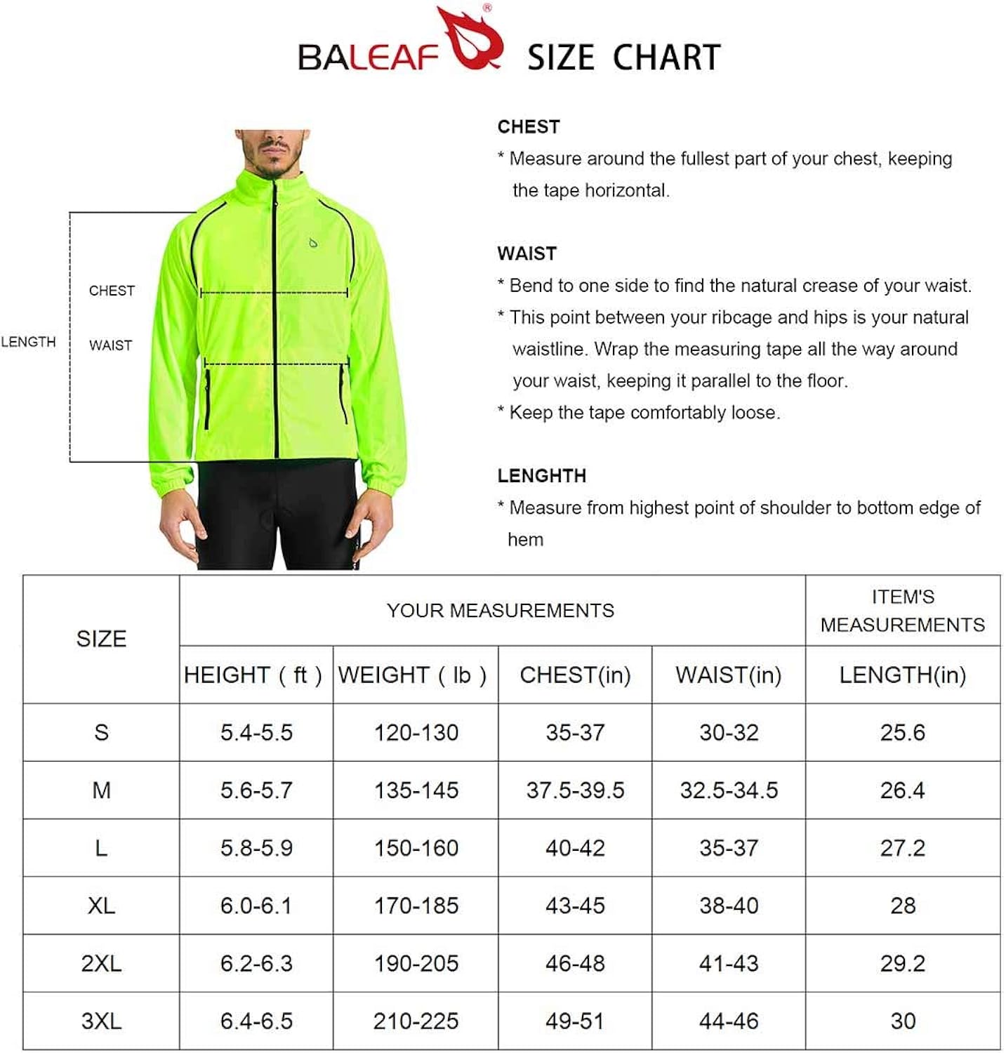 BALEAF Men's Cycling Jacket Vest Windproof Water-Resistant Coat Breathable Running Outdoor Sportswear : Clothing