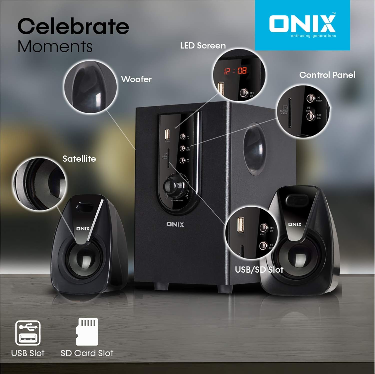 onix home theatre 2.1 price