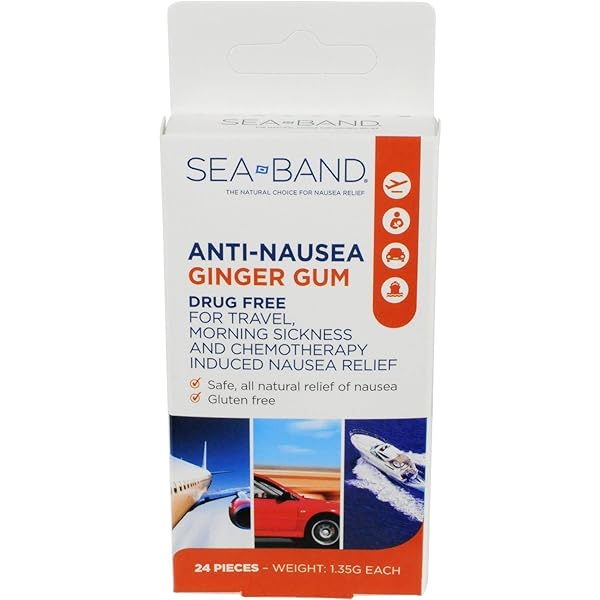 SEA-BAND GINGER GUM,ANTI-NAUSEA, 24 CT, PACK OF 3