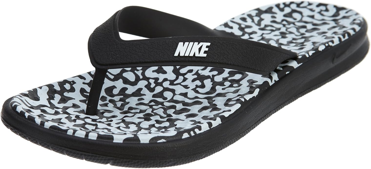 Amazon.com | Nike Women's Solay Thong Sandal Black/White 10 | Flip-Flops