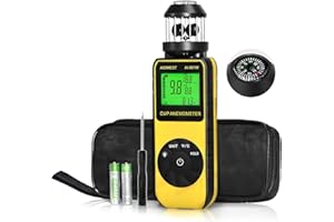 Wind Speed Anemometer Outdoor, AIOMEST Air Flow Meter w/Direction Measure Wind Velocity 1.5~93MPH, Wind Temp for HVAC Air Ven