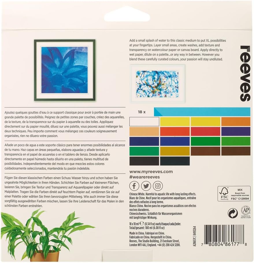 Reeves Watercolour Paint Set, Highly Pigmented Colour Paints for Artists, Art Supplies for Adults & Kids - Image 3