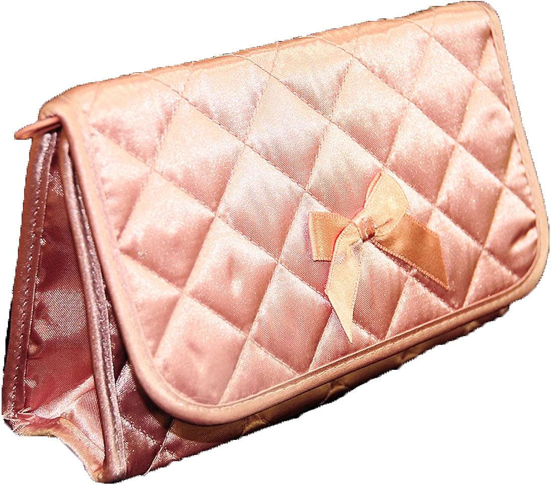 NaRaYa Cosmetic Makeup Handbag Bag Case with Mirror Zip Flap Handmade