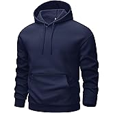 MAGCOMSEN Men's Hoodies Fleece Lined Sweatshirts Drawstring Casual Workout Midweight Pullover With Kangaroo Pocket