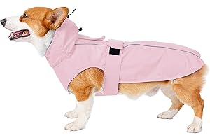 MAMORE Waterproof Dog Raincoat with Reflective Strip, Adjustable Breathable Rain Coat Jacket with Leash Hole for Dogs (Pink, X-Small)