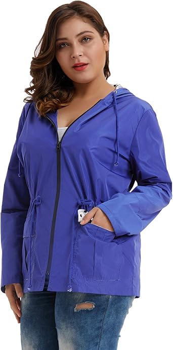 women's plus size lightweight rain jacket