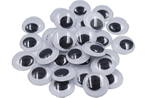 Sowaka 80 Pcs Self Adhesive Wiggle Googly Eyes Stickers 20 MM Plastic Small Cute Round Stick on Wobbly Wiggly Eyes for Craft Art Project DIY Toy Accessories Children School Classroom Scrapbooking