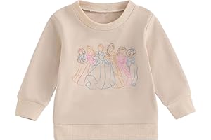 YHHR Princess Sweatshirt for Girls Little Girls Pullover Long Sleeve Shirt Cute Toddler Kids Fall Tops 1-6 Years