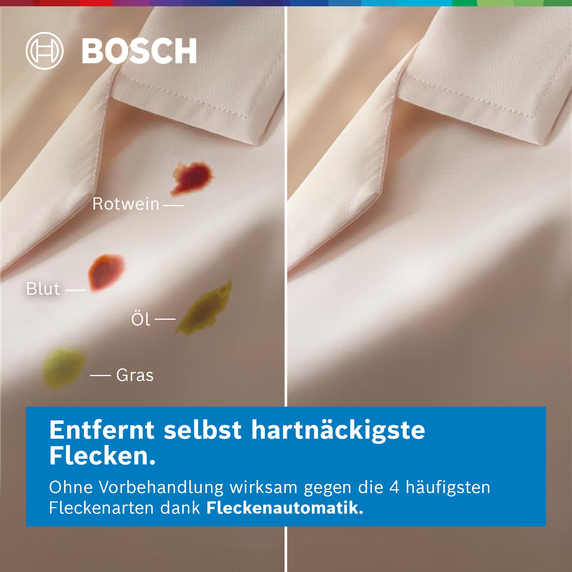 Bosch WGG254F10, Serie 6, Waschmaschine 10 kg, 1400 UpM, Frontlader, i-DOS Waschmitteldosierung, Fleckenautomatik, Iron Assist - weniger Falten, Touch Control, Schnelles Waschen, AquaStop, Weiß 5