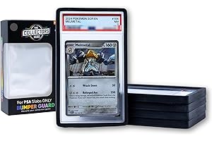 THE COLLECTOR'S HUBS 5 x Bumper Guards for PSA Slabs ONLY – Black | PSA Slab Guard | Easy Fit for Better Shock Absorption | PSA Slab Bumper | PSA Slab Protectors Black - Pack of 5