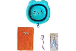 YMID SELECT Hedgehog Bath Supplies Portable Small Animal Swimming Pool Collapsible Cute Foldable Hedgehog Bathtub Bathing Brush Cute Towel Clippers Claw Trimmer for Hamster, Guinea Pig, Reptile, (Blue Bathtub)