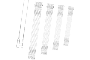 KINBOM 40pcs Fishing Leaders, Anti-bite Stainless Steel Wire Leaders Fishing Leaders Line with Swivels for Saltwater and Freshwater (6 inch/ 8 inch/ 10 inch /12 inch, Silver)