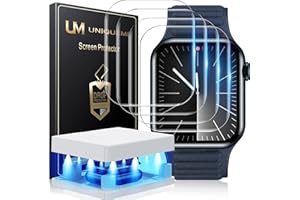UniqueMe for 4 Pack Apple Watch Series 7/8/9 45mm Screen Protector, [Not Glass] Anti-Scratch [Bubble-Free] HD Clear Cover Film for iWatch 45mm