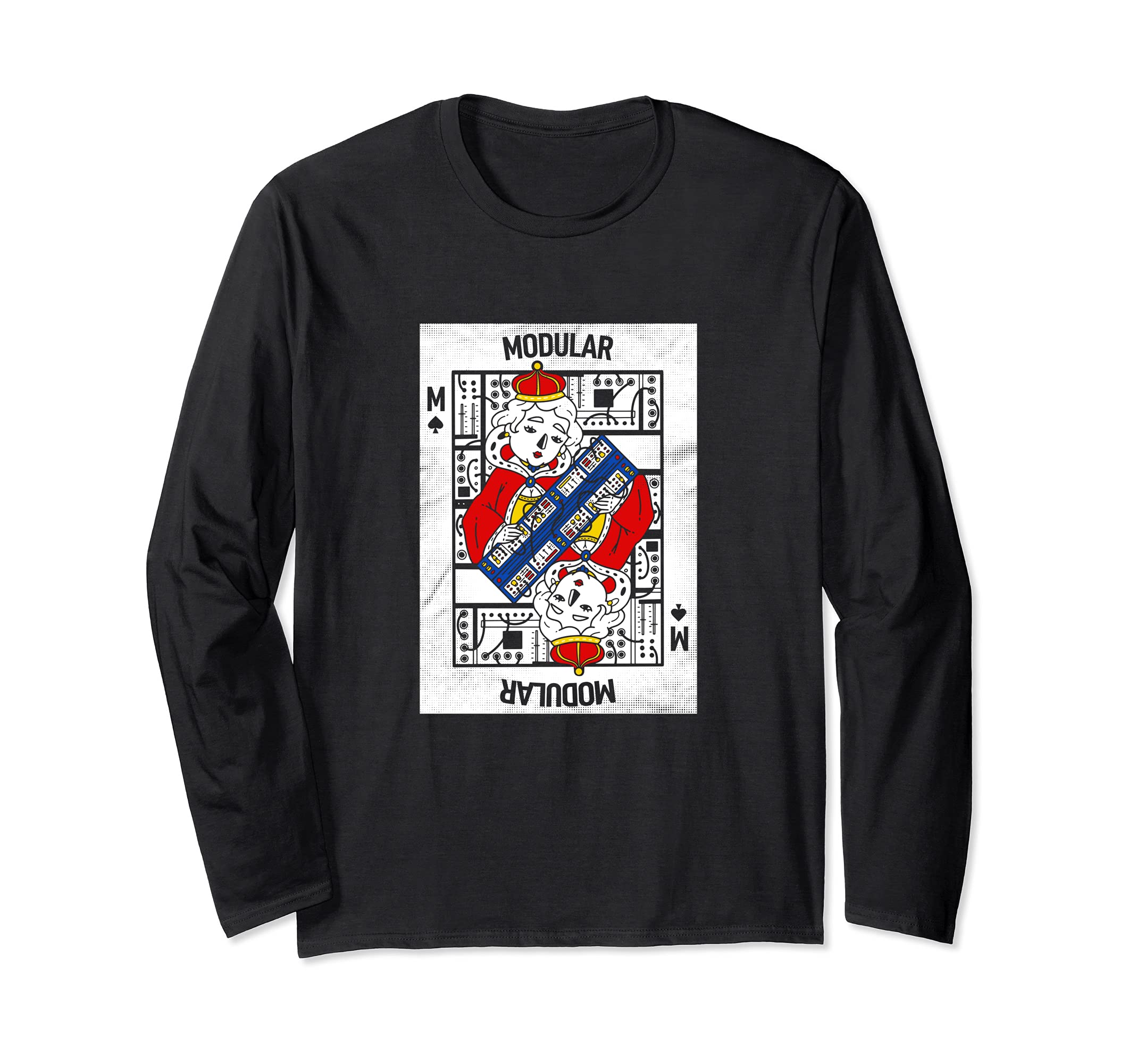 Modular Synthesizer Eurorack Synth Nerd Playing Card Long Sleeve T-Shirt