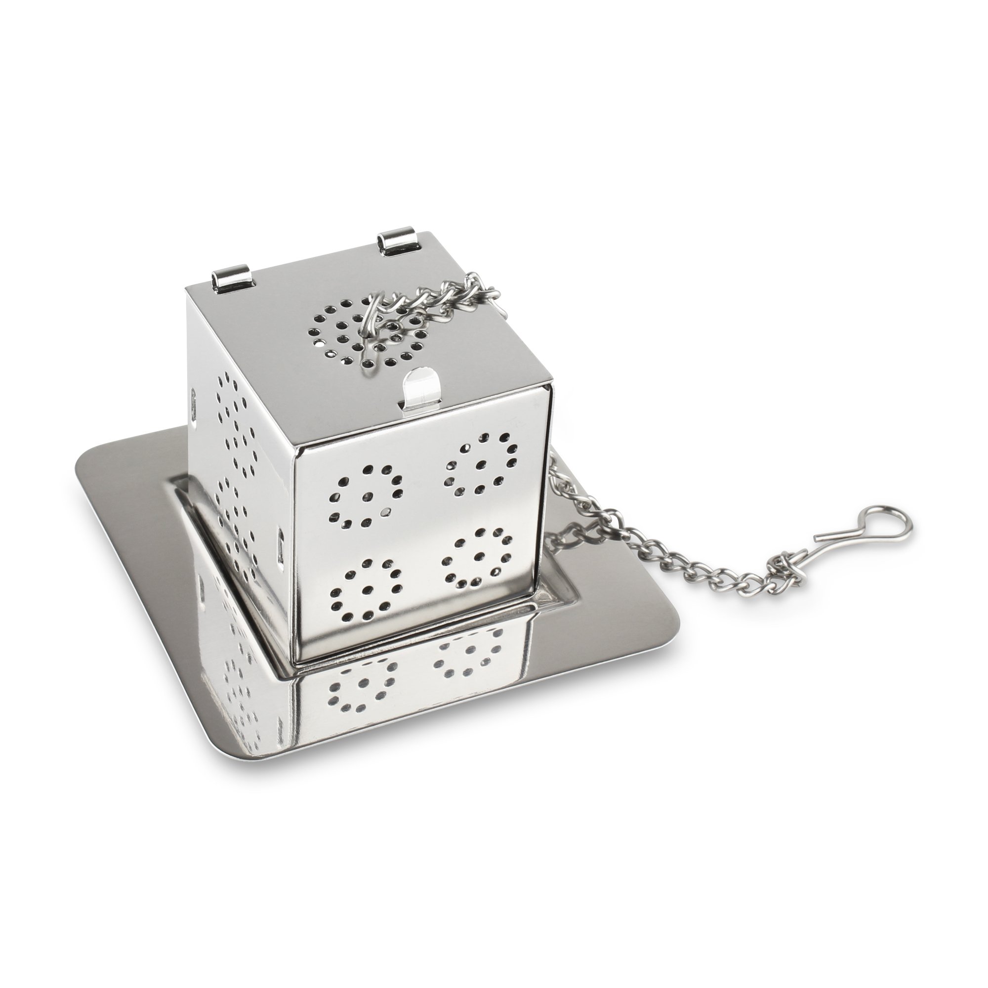 Café Olé Thé Stål Dice Shaped Stainless Steel Strainer for Loose Tea Leaves and Spices Infusion, 5.5 x 5.5 x 3.7 cm