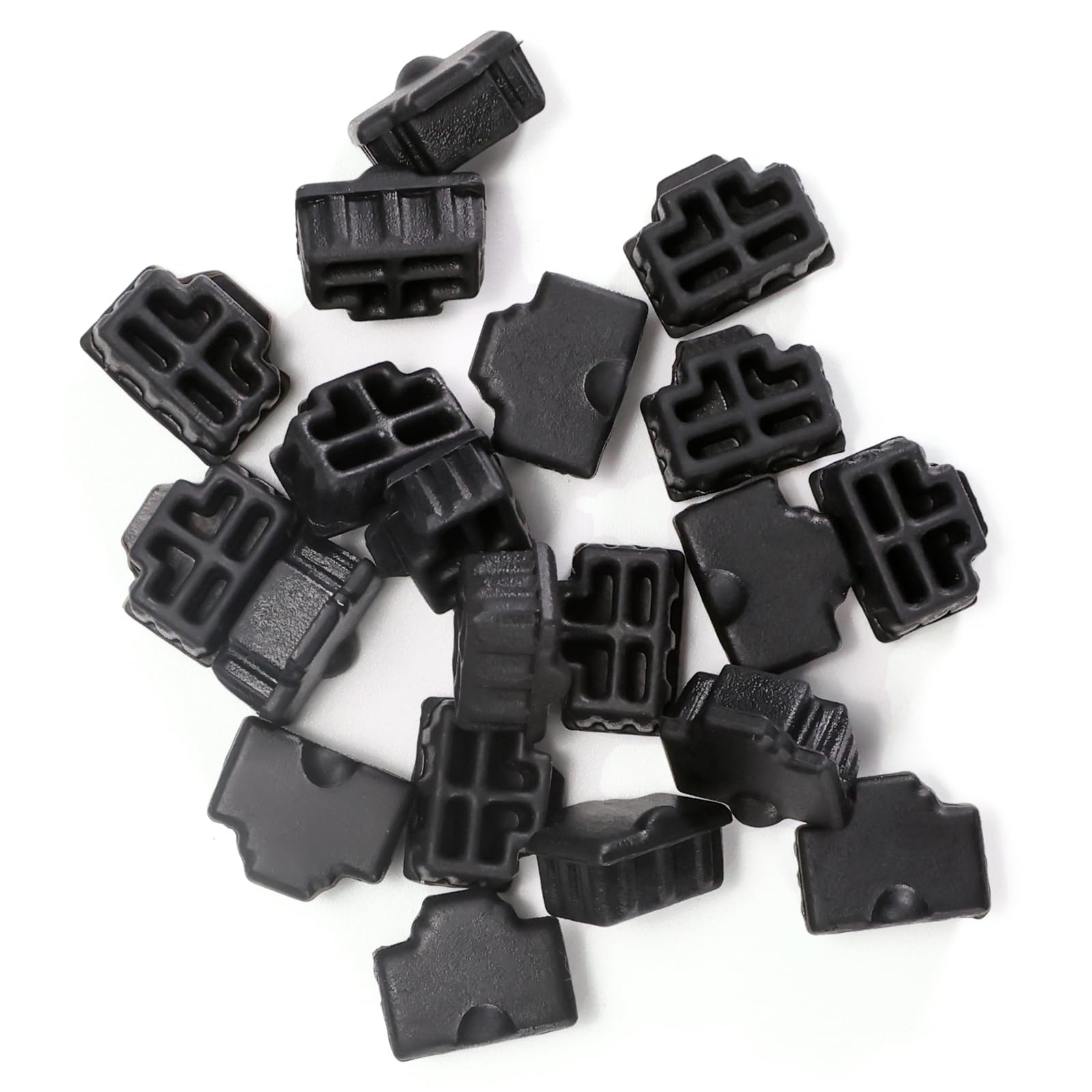 QSFPTEK 20pcs RJ45 Cover Cap Network Switch Ethernet Port Anti-Dust Cap, RJ45 Protector Stopper Cover Cap, Black, Silicone, 20pcs