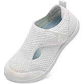 LeIsfIt Womens Wide Diabetic Shoes Adjustable Barefoot Walking Shoes Breathable Zero Drop Sneakers for Wide Width Arthritis Edema Feet