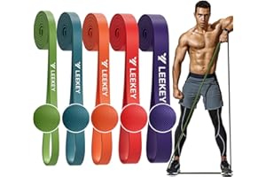 LEEKEY Resistance Bands, Exercise Bands with Handles,Pull Up Assist Bands - Band Set with Door Anchor - Bands for Working Out,Band for Men and Women Fitness Training,Home Workouts