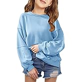 Fanway&EC Girls Casual Crewneck Sweatshirts Long Sleeve Oversized Cute Pullover Fleece Fashion Fall Tops