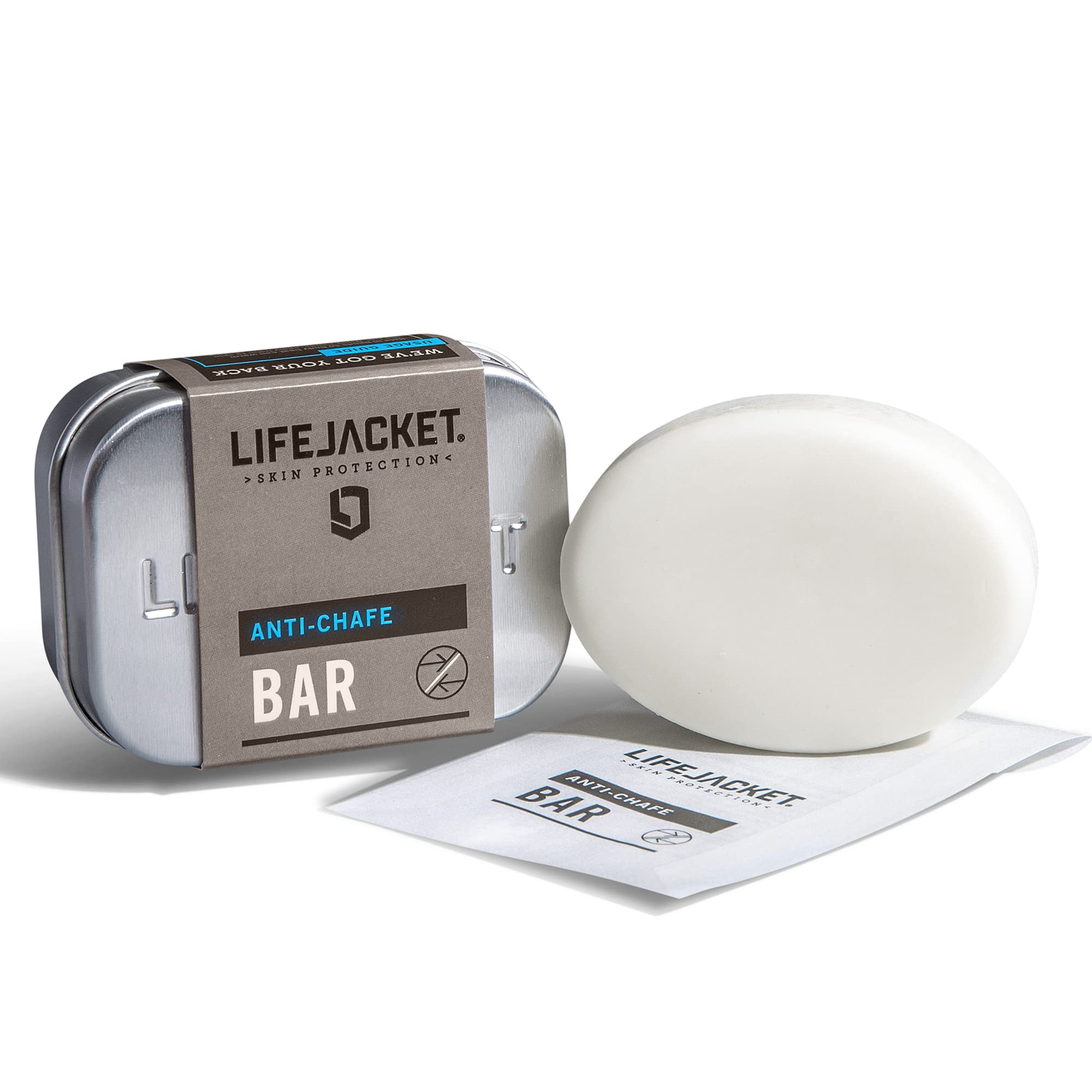 LifeJacket Heavy Duty Anti Chafing Stick Bar - Coconut Oil, Shea Butter, Jojoba + Vitamins A, E & F - High Performance Weather & Sweat Resistant Anti Friction, Anti Chafe Cream Bar