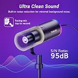 TONOR TD520S Dynamic USB/XLR Microphone with RGB Light, Stand, Cable view 3