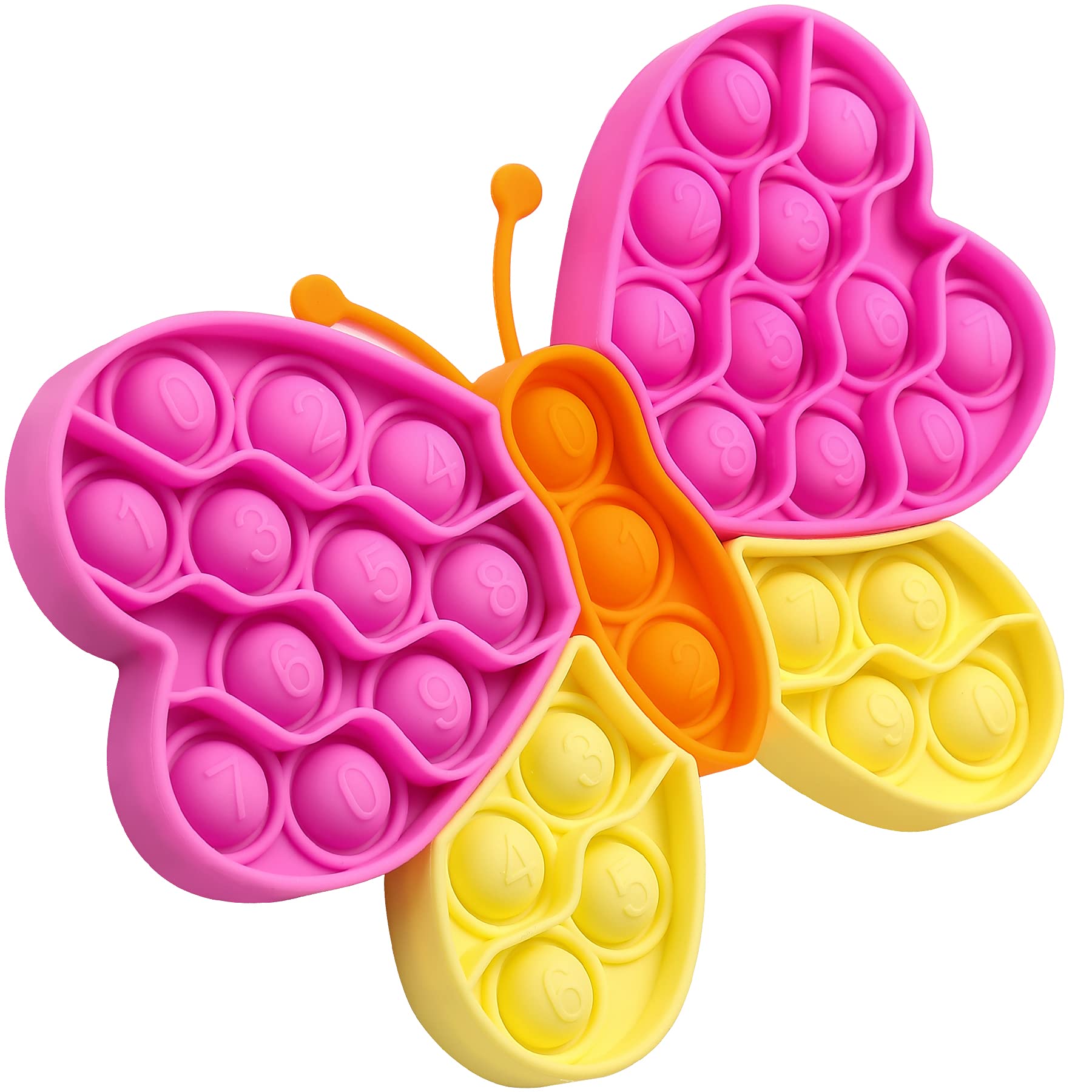 oathx Push Bubble Fidget Toy for Kids ADHD Sensory Popper Boys Girls Stress Reliever Toy Anxiety Relief Adults Babies Autism Special Needs Puzzle Game Bubbles Popping (Butterfly)