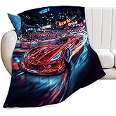 Car Blanket Cars Decor Throw Blanket Super Soft Flannel Lightweight Fluffy Plush Cozy Fuzzy Fleece Racing Lover Gifts Blanket for Kids Boys Adults Man for Bed Sofa 40"X50"