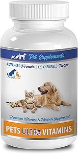 Vitamins for Cats Kidney - PET Ultra Vitamins - Premium Minerals - for Cats and Dogs - Vitamin b12 for Cats - 1 Bottle (120 Chewable)