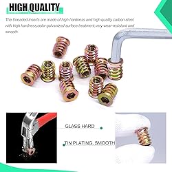 Twidec/80PCS 1/4"-20 Threaded Inserts for Wood