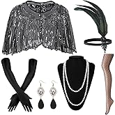 GOHOY 1920s Flapper Accessories Set for Women Roaring 20s Accessories Great Gatsby Costume Kit