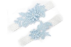 White Wedding Garter for Bride - Red, Pink, Black, Blue Lace Leg Garter