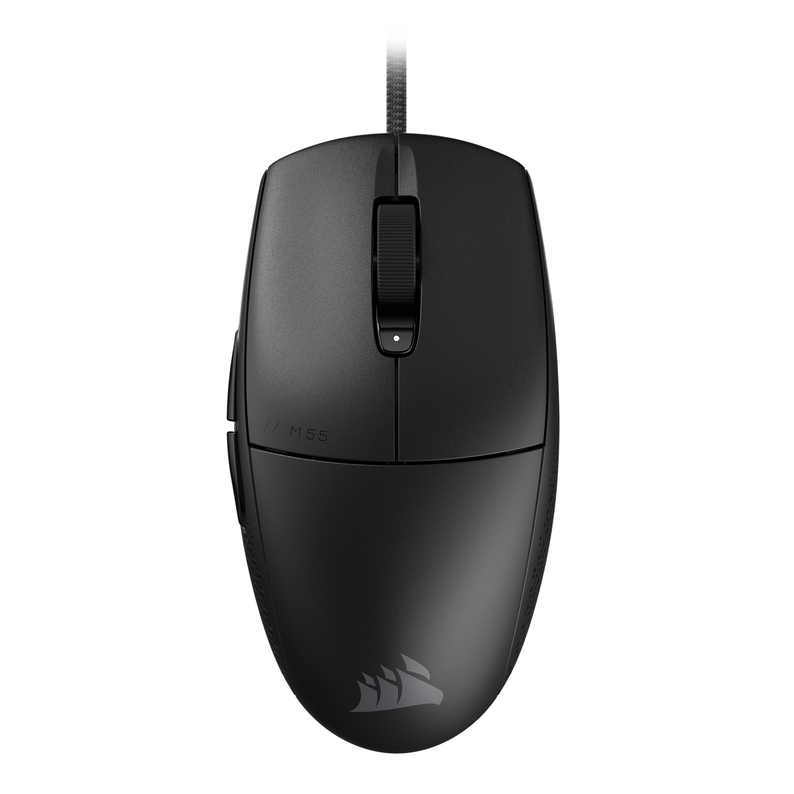 Corsair M55 Leichte FPS-Gaming-Maus mit Kabel – 16.000 DPI – Sechs Programmierbare Schaltflächen – Texturierte Seitengriffe – Schwarz