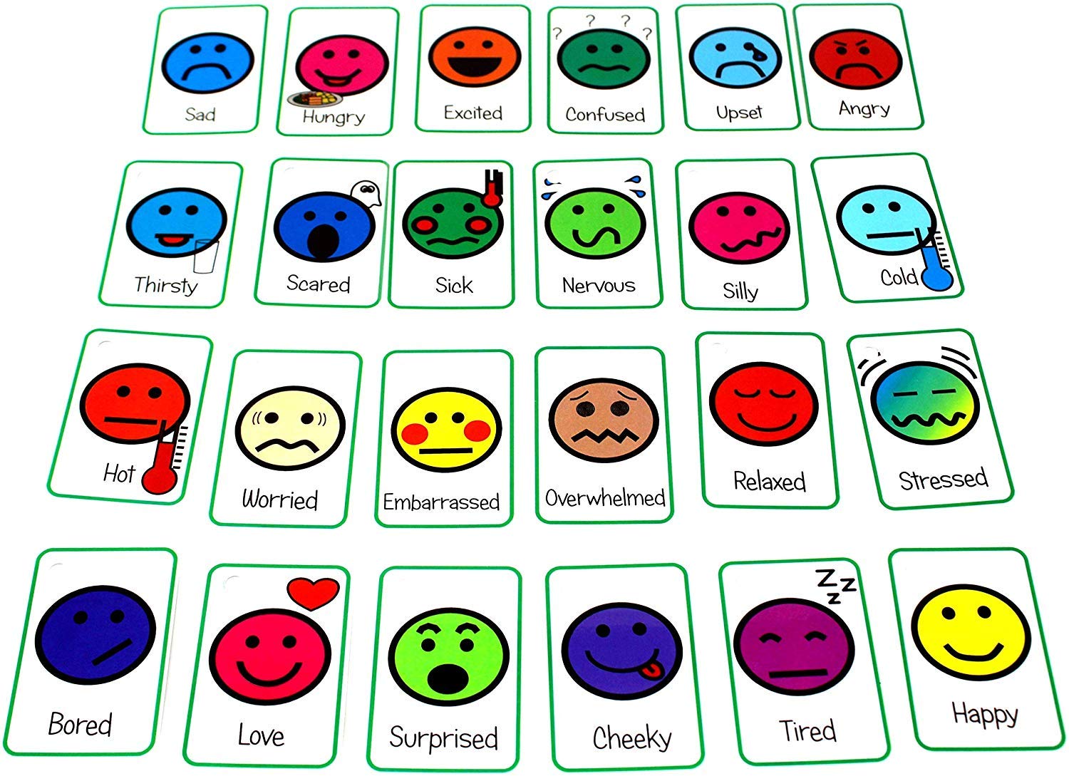 Happy Learners Feelings and Emotions Set of 24 Picture Word Flash Cards
