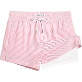 maamgic Mens Swim Trunks with Compression Liner Short Stretch Mens Bathing Suit Quick Dry Swimming Trunks Swimsuit