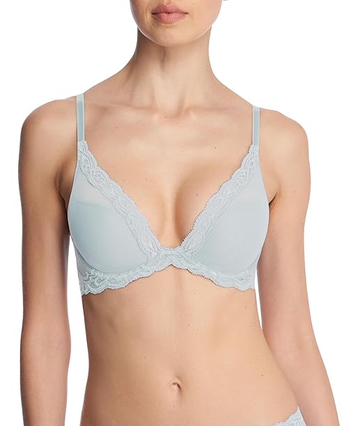 Natori Women's Feathers Contour Plunge, Blue Pearl