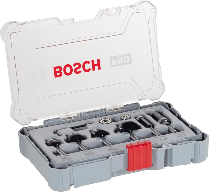 Bosch Professional 6 Pcs Trim & Edging Router Bit Set 6 mm Shank