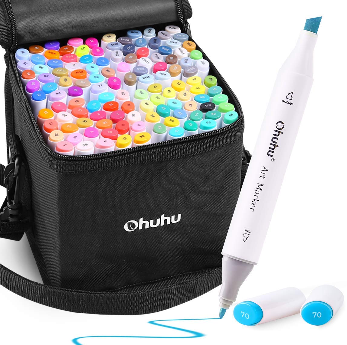 Buy Ohuhu 120 Colours Marker Set,Dual Tip Coloring Marker Pens For Kid
